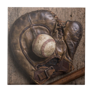 Vintage Baseball Equipment Kakelplatta