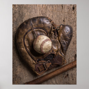 Vintage Baseball Equipment Poster