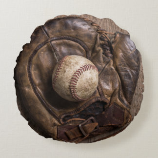 Vintage Baseball Equipment Rund Kudde