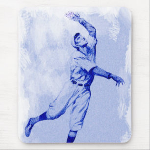 Vintage Baseball Fielder Mouse Pad Musmatta