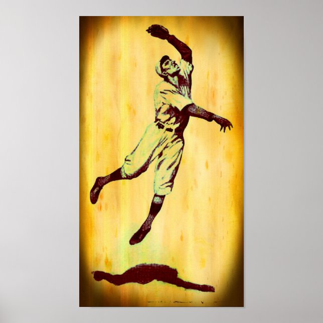 Vintage Baseball Fielder Poster (Framsidan)