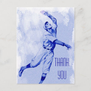 Vintage Baseball Fielder Tack vykort