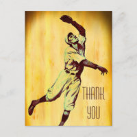 Vintage Baseball Fielder Tack vykort