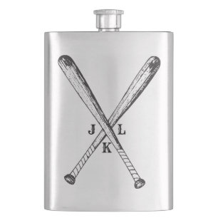 Vintage Baseball Fladdermöss med Monogram Fickplunta