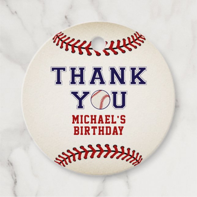 Vintage Baseball, födelsedag Gåvor Etiketter (Framsida)