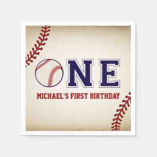 Vintage Baseball första födelsedag Pappersservett