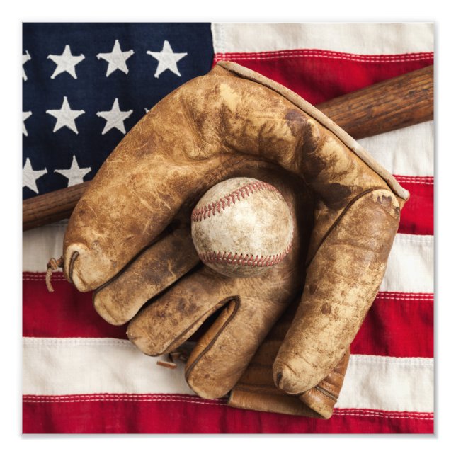 Vintage Baseball Fototryck (Framsidan)