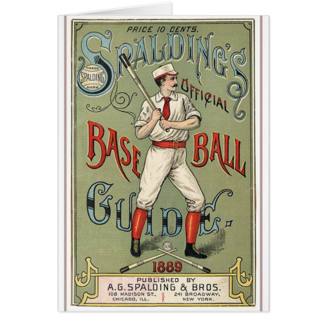 Vintage Baseball Guide Hälsningskort (Framsidan)