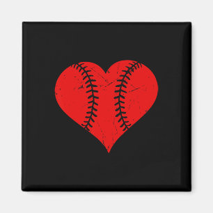 Vintage Baseball Heart Valentindagen Boys Girls Magnet
