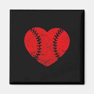 Vintage Baseball Heart Valentindagen Boys Girls Magnet