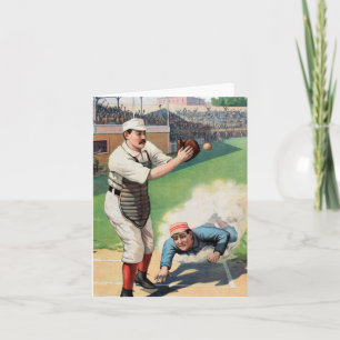 Vintage Baseball Illustration Kort