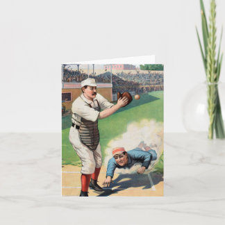 Vintage Baseball Illustration Kort