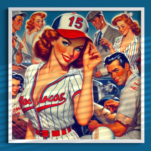 Vintage Baseball Illustration Poster (Skapare uppladdad)