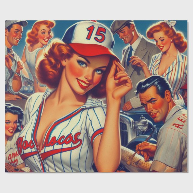Vintage Baseball Illustration Presentpapper (Platt)