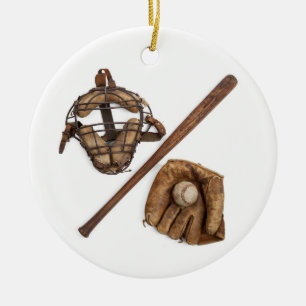Vintage Baseball Julgransprydnad Keramik