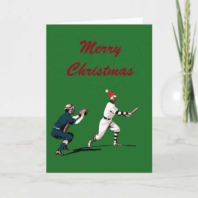 Vintage Baseball-julkort Helgkort (Framsida)