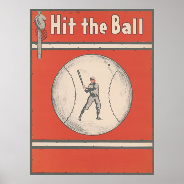 Vintage Baseball Magazine Cover Illustration Poster (Framsidan)
