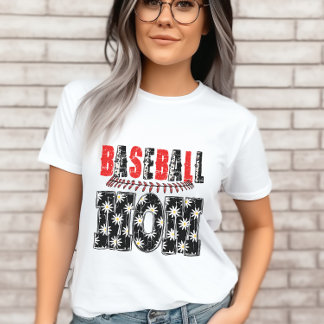 Vintage Baseball Mamma-Distress-Blommönstret T Shirt