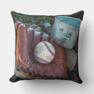 Vintage Baseball Mit och Boll Baseball Glove Amer Kudde