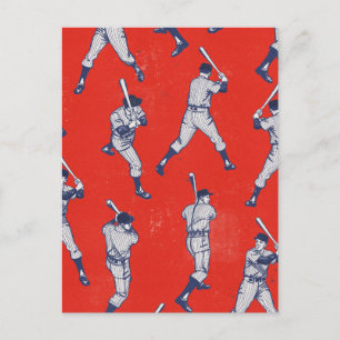 Vintage Baseball-mönster Vykort