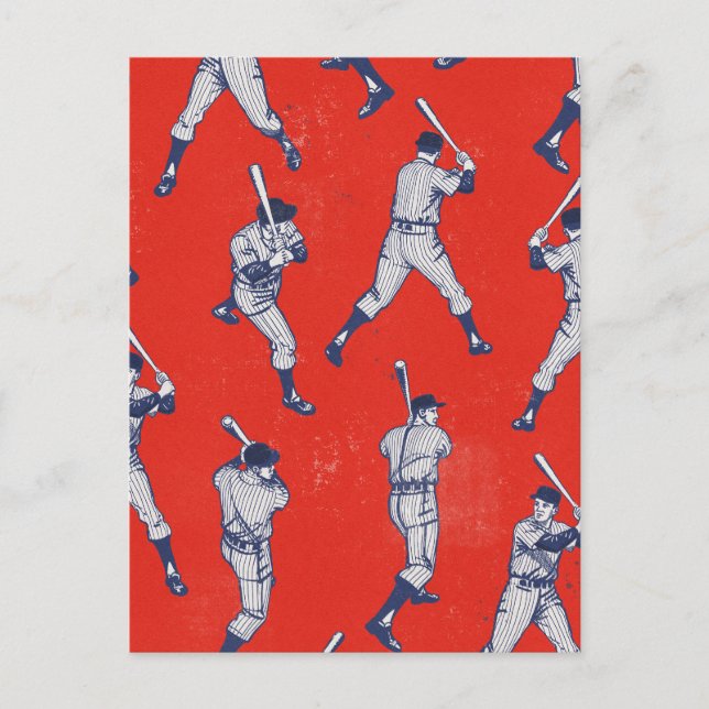 Vintage Baseball-mönster Vykort (Framsida)