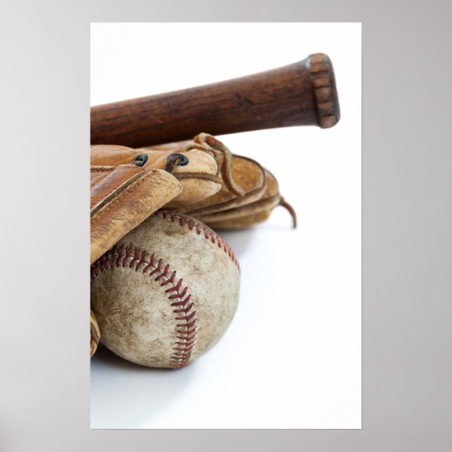 Vintage Baseball och Fladdermus Poster (Framsidan)