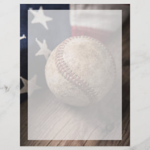 Vintage Baseball och Flagga Reklamblad