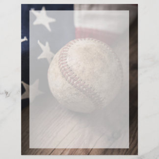 Vintage Baseball och Flagga Reklamblad