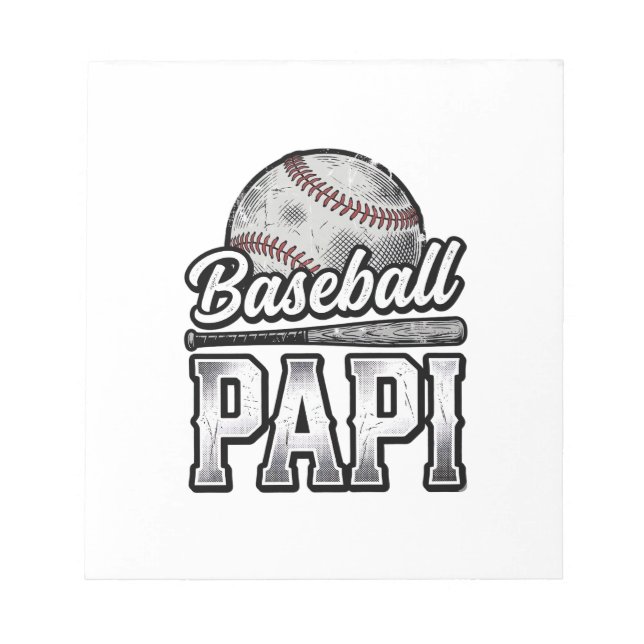 Vintage Baseball Papi Distressed Pappa Tröja Desig Anteckningsblock (Framsida)