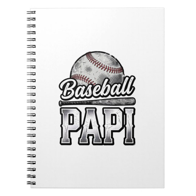 Vintage Baseball Papi Distressed Pappa Tröja Desig Anteckningsbok (Framsidan)