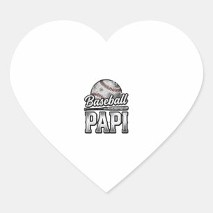 Vintage Baseball Papi Distressed Pappa Tröja Desig Hjärtformat Klistermärke