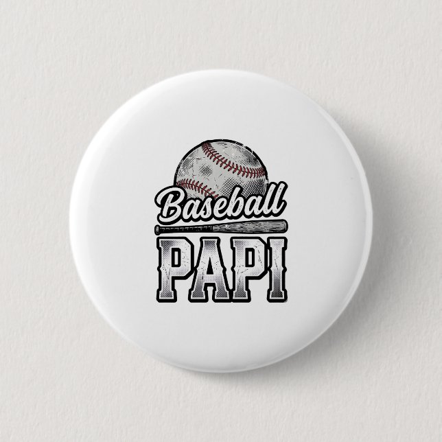Vintage Baseball Papi Distressed Pappa Tröja Desig Knapp (Framsida)