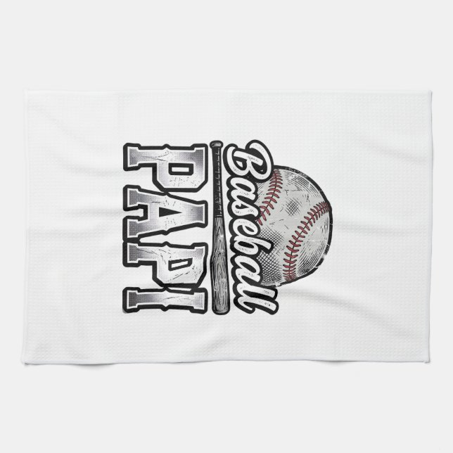 Vintage Baseball Papi Distressed Pappa Tröja Desig Kökshandduk (Horisontell)