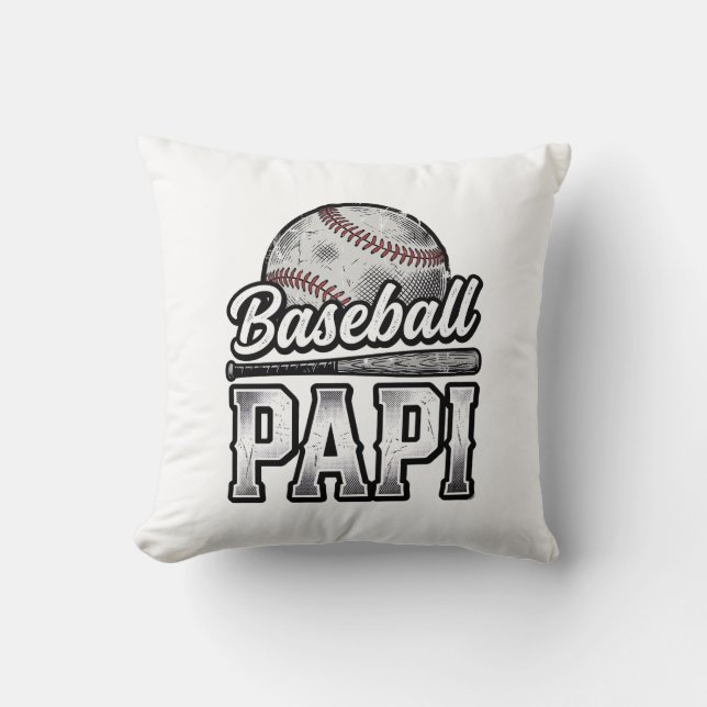 Vintage Baseball Papi Distressed Pappa Tröja Desig Kudde (Framsida)