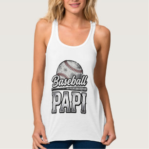Vintage Baseball Papi Distressed Pappa Tröja Desig Linne Med Racerback