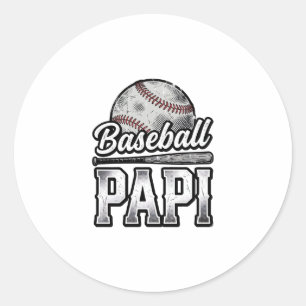 Vintage Baseball Papi Distressed Pappa Tröja Desig Runt Klistermärke