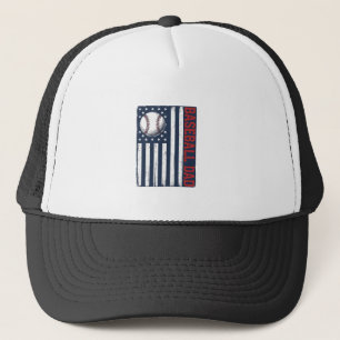Vintage Baseball Pappa Flagga Tröja Design_1 Keps