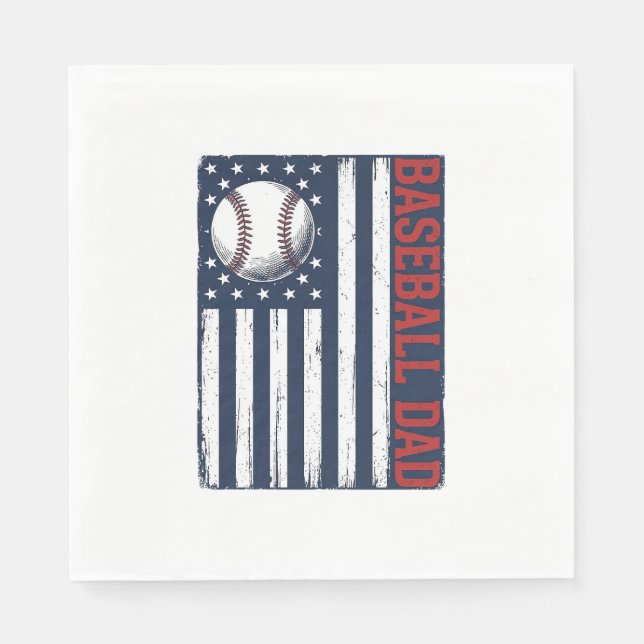 Vintage Baseball Pappa Flagga Tröja Design_1 Pappersservett (Framsidan)