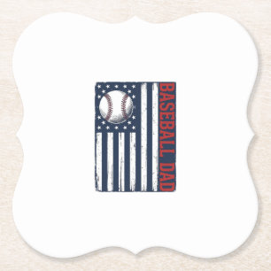 Vintage Baseball Pappa Flagga Tröja Design_1 Underlägg Papper