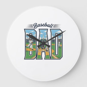 Vintage Baseball Pappa Gravad Bokstav Skjorta Desi Stor Klocka