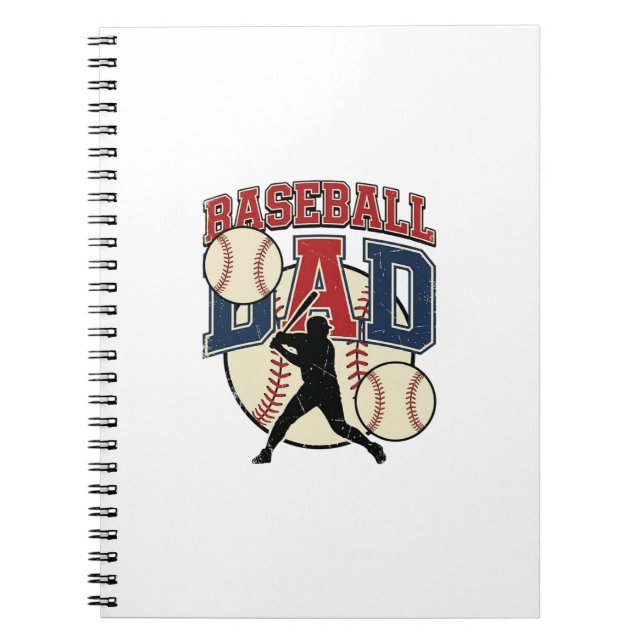 Vintage Baseball Pappa Tröja Design_1 Anteckningsbok (Framsidan)