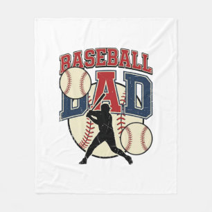 Vintage Baseball Pappa Tröja Design_1 Fleecefilt