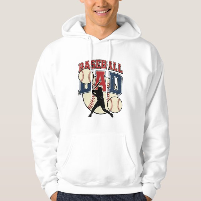 Vintage Baseball Pappa Tröja Design_1 Hoodie (Framsida)