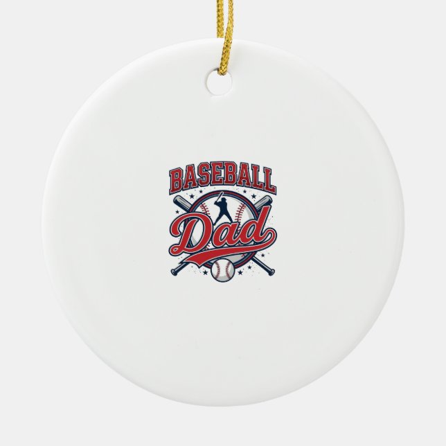 Vintage Baseball Pappa Tröja Design_1 Julgransprydnad Keramik (Framsidan)