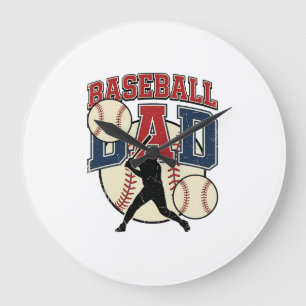 Vintage Baseball Pappa Tröja Design_1 Stor Klocka