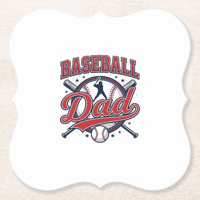 Vintage Baseball Pappa Tröja Design_1 Underlägg Papper (Framsida)