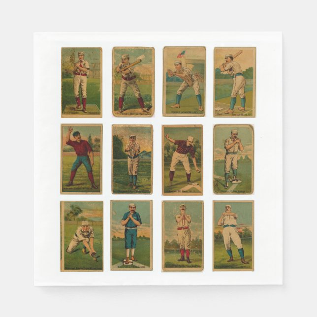 Vintage Baseball Pappersservett (Framsidan)