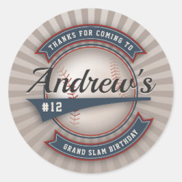 Vintage Baseball Party Stickers Runt Klistermärke