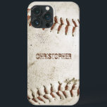 Vintage Baseball Personlig<br><div class="desc">Ett foto av en begagnad vintage baseboll ger bakgrunden till personligen iphone case. Lägg till ditt namn i ett dåligt grunge sans serif-teckensnitt i en skugga av rödbrun som matchar sömnen. Perfekt för baseboll eller sportfantast på presentlistan.</div>