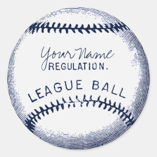 Vintage Baseball, personlig boll Runt Klistermärke